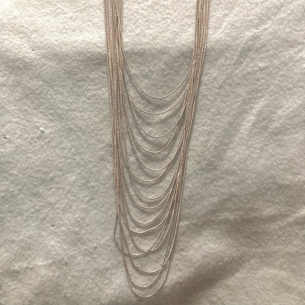 Multi-layer silver necklace